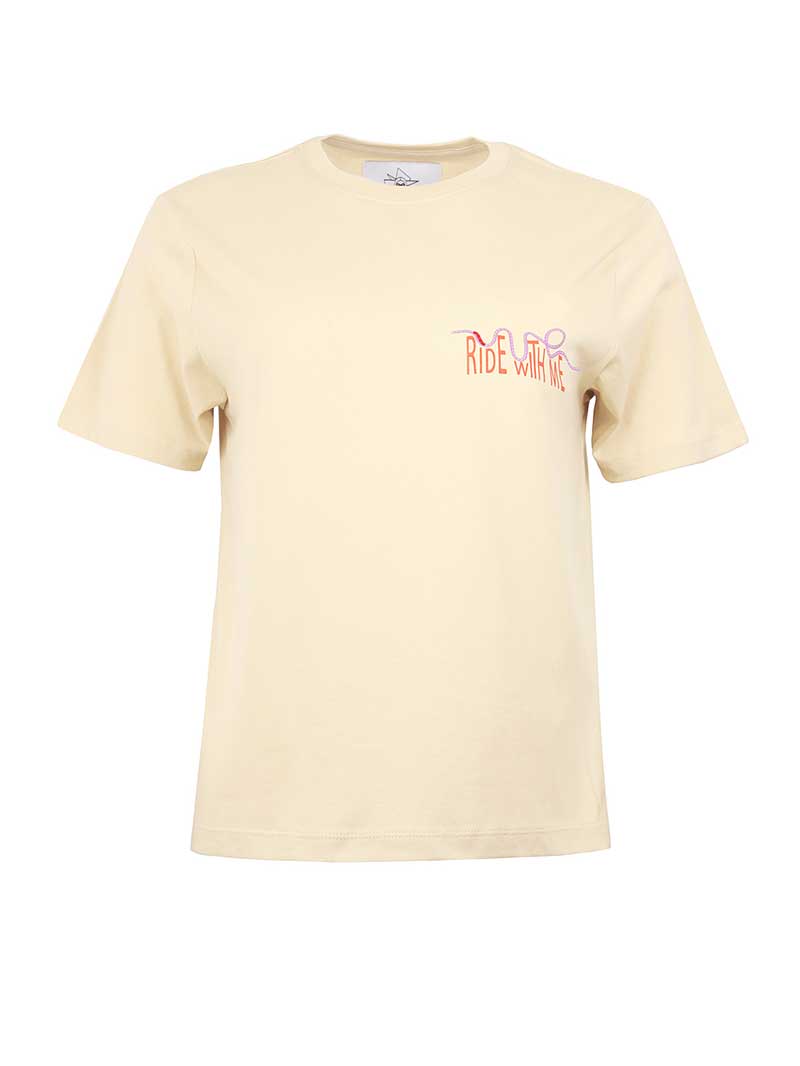 Roller Coaster Tee, Organic Cotton, in Beige