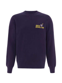 Disco Demolition Embroidered Mens Sweatshirt, Organic Cotton, in Navy