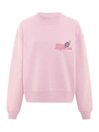 Disco Demolition Embroidered Sweatshirt, Organic Cotton, in Ash Pink