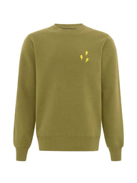 Flash Embroidered Mens Sweatshirt, Organic Cotton, in Khaki Green