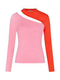 Vanity Slit Top, BCI Cotton, in Pink & Red