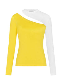 Vanity Slit Top, BCI Cotton, in Yellow & White
