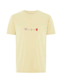 Social Distance Mens Tee, Organic Cotton, in Beige