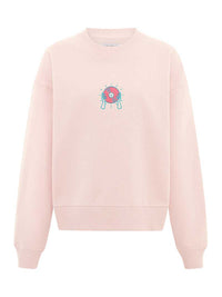 Disco Cult Embroidered Sweatshirt, Organic Cotton, in Pink