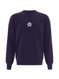 Disco Cult Embroidered Mens Sweatshirt, Organic Cotton, in Navy