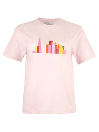 London Skyline Tee, Organic Cotton, in Pink