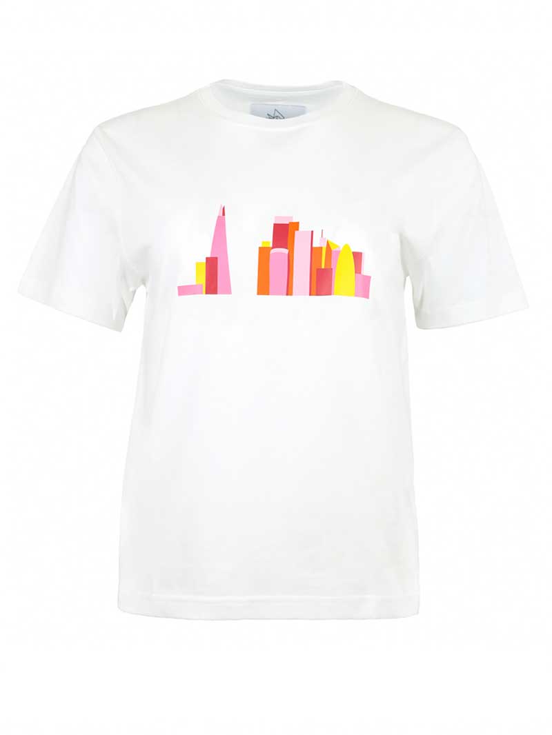 London Skyline Tee, Organic Cotton, in White