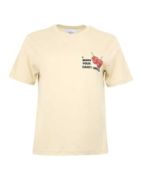 Candy Apples Tee, Organic Cotton, in Beige