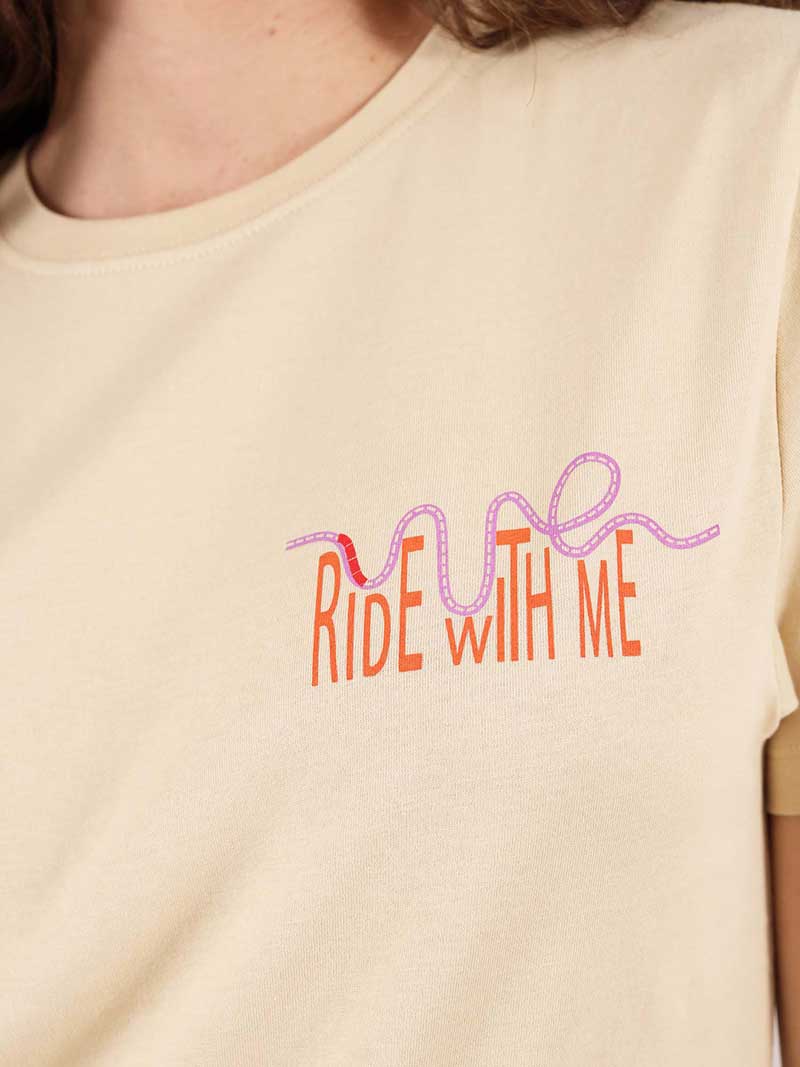 Roller Coaster Tee, Organic Cotton, in Beige