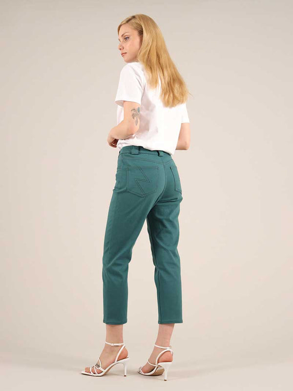 Rogue Crop Leg Jeans, Organic Cotton, in Green