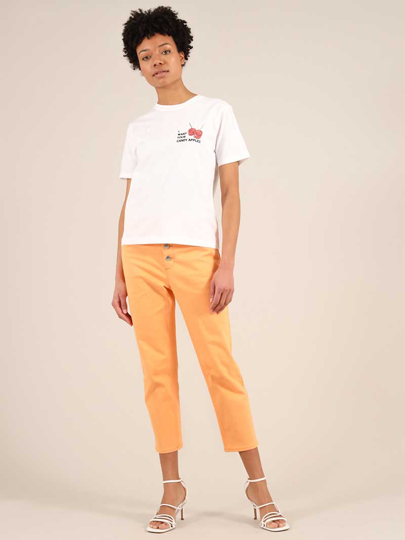 Candy Apples Tee, Organic Cotton, in White