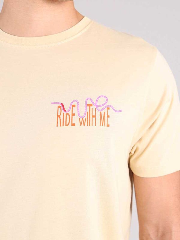 Roller Coaster Mens Tee, Organic Cotton, in Beige