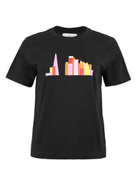 London Skyline Tee, Organic Cotton, in Black