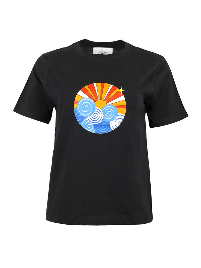 Sunset Tee, Organic Cotton, in Black