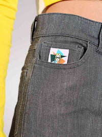 Starstruck Embroidered Skinny Jeans, Upcycled Denim, in Grey