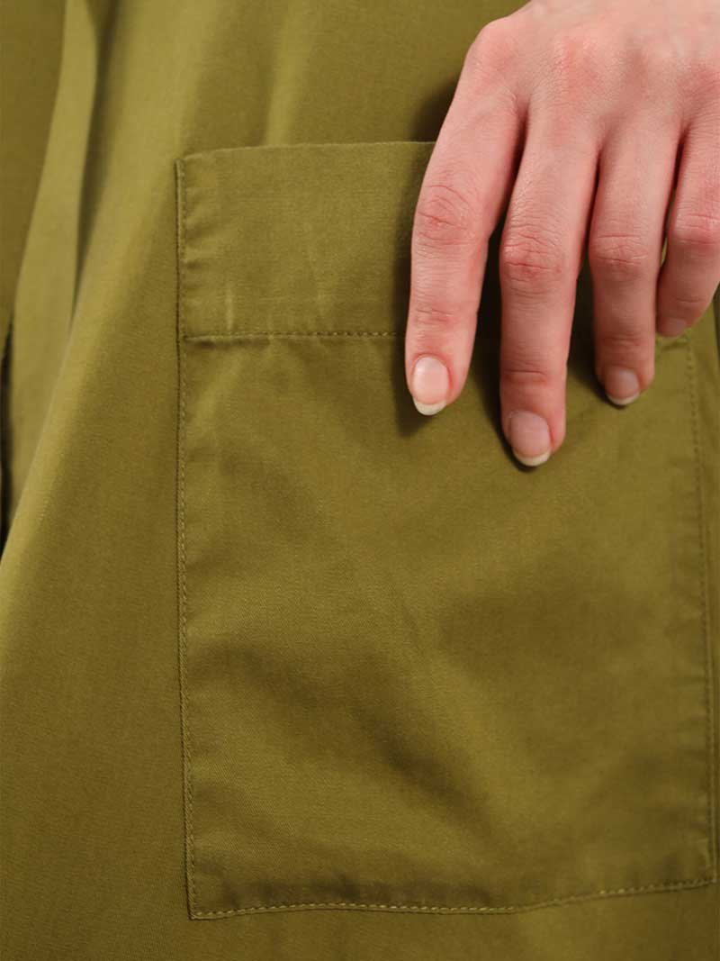 Happy-Go-Lucky Utility Dress, Lyocel, in Green