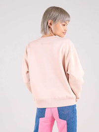Dazzle Embroidered Sweatshirt, Organic Cotton, in Pink