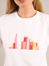 London Skyline Tee, Organic Cotton, in White