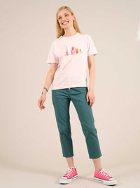 London Skyline Tee, Organic Cotton, in Pink