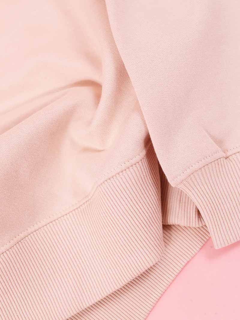 Dazzle Embroidered Sweatshirt, Organic Cotton, in Pink