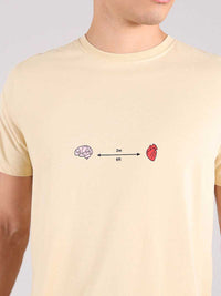 Social Distance Mens Tee, Organic Cotton, in Beige