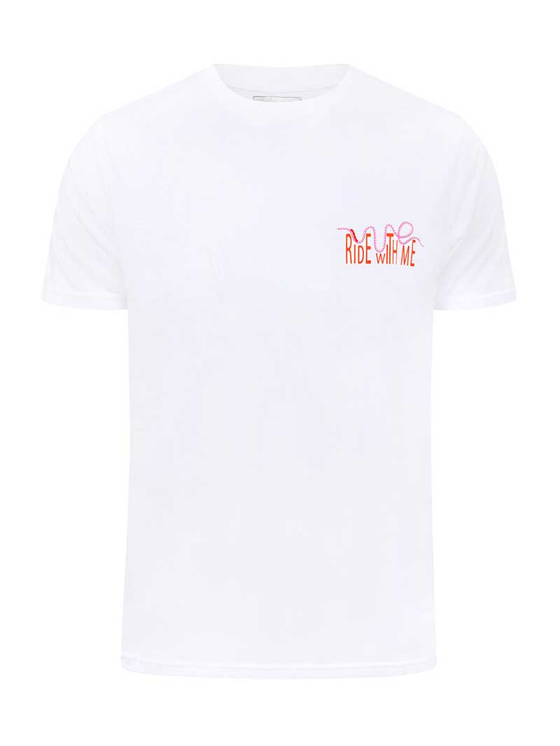 Roller Coaster Mens Tee, Organic Cotton, in White