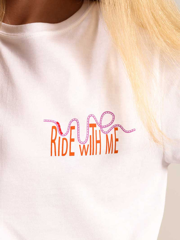 Roller Coaster Tee, Organic Cotton, in White