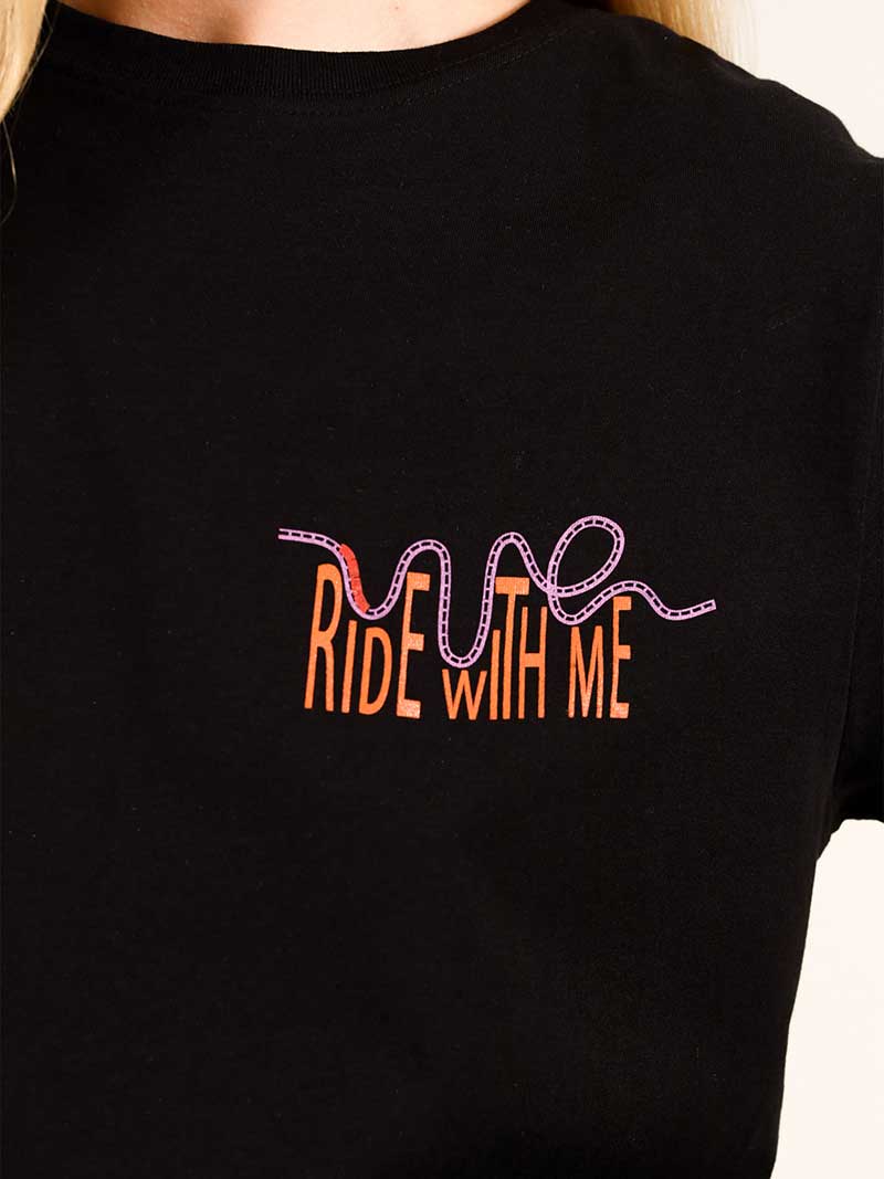 Roller Coaster Tee, Organic Cotton, in Black