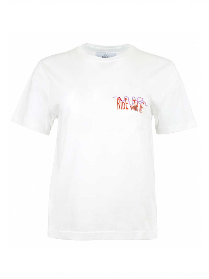 Roller Coaster Tee, Organic Cotton, in White