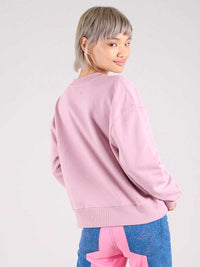 Disco Demolition Embroidered Sweatshirt, Organic Cotton, in Ash Pink