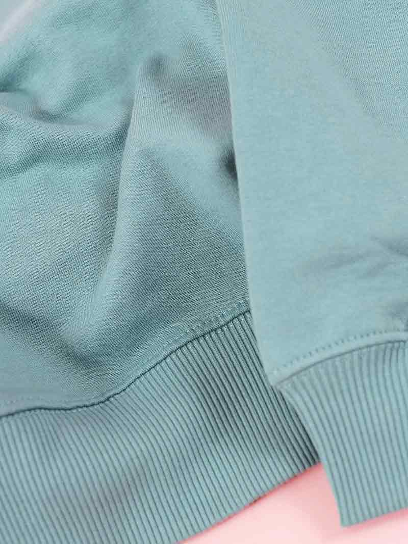 Disco Trip Embroidered Sweatshirt, Organic Cotton, in Turquoise Green