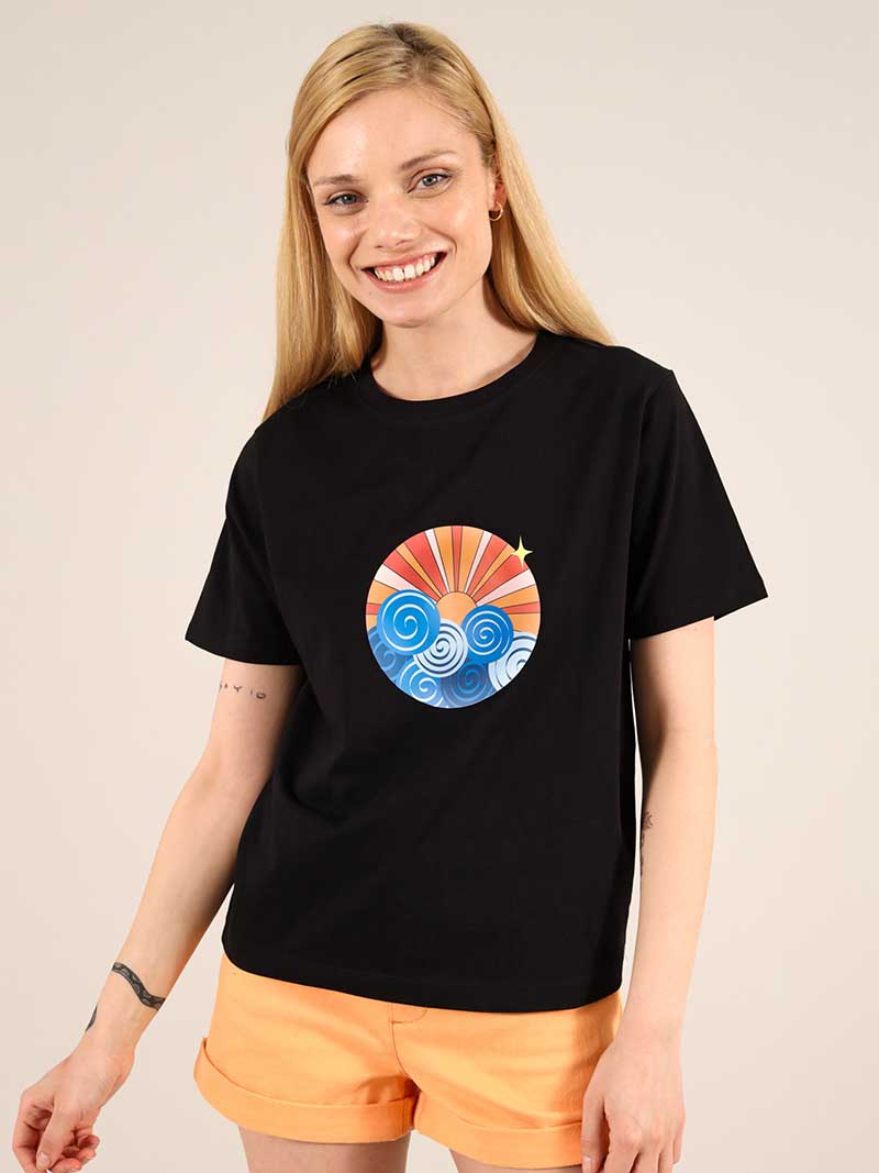 Sunset Tee, Organic Cotton, in Black