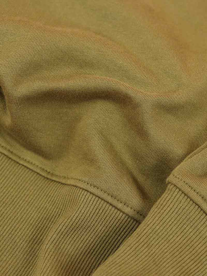Flash Embroidered Mens Sweatshirt, Organic Cotton, in Khaki Green