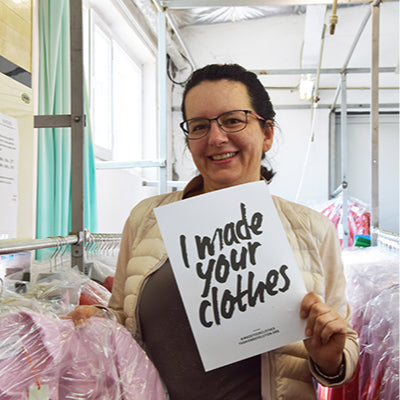 I made your clothes - woman in a garment warehouse in bulgaria