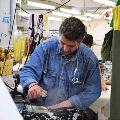 a male worker in a clothing factory in bulgaria