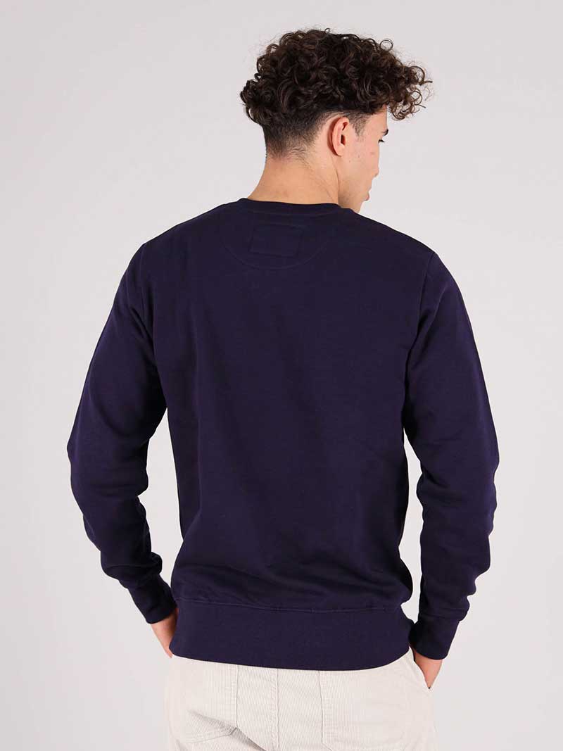 Disco Demolition Embroidered Mens Sweatshirt, Organic Cotton, in Navy