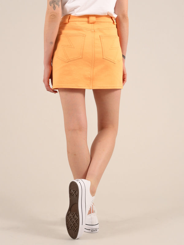 Rogue Mini Skirt, Organic Cotton, in Peach Orange