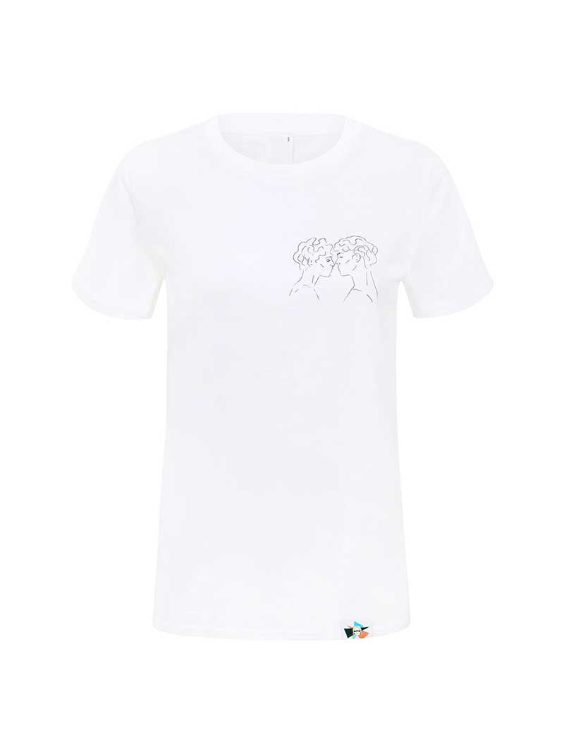 Lover’s Eyes Graphic Tee, Organic Cotton, in White