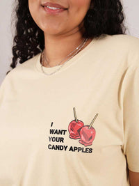 Candy Apples Tee, Organic Cotton, in Beige