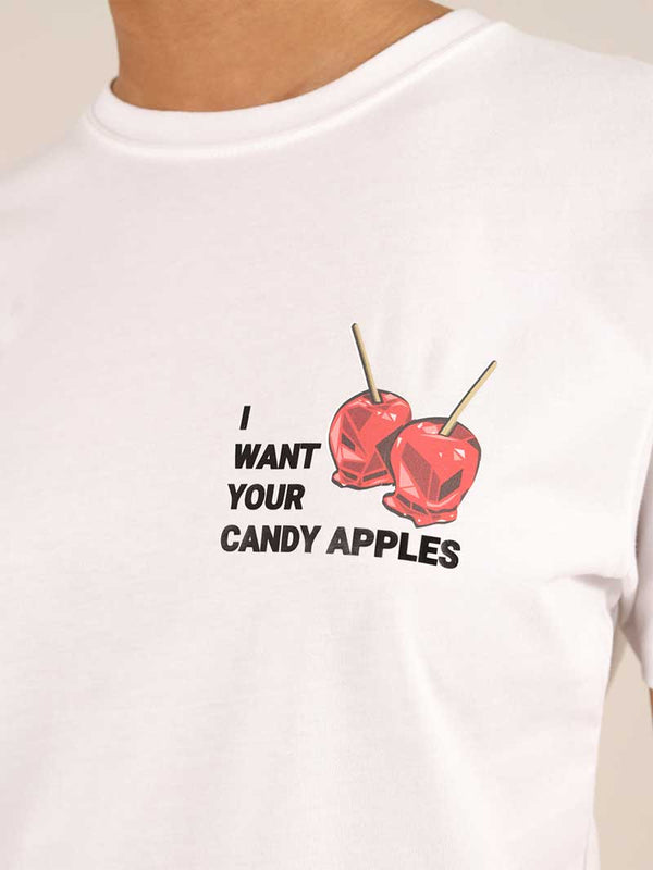 Candy Apples Tee, Organic Cotton, in White