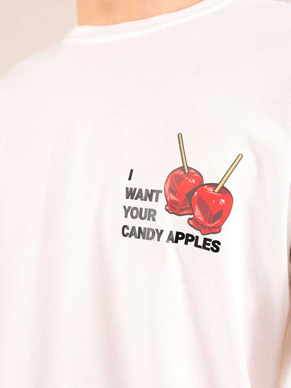 Candy Apples Mens Tee, Organic Cotton, in White