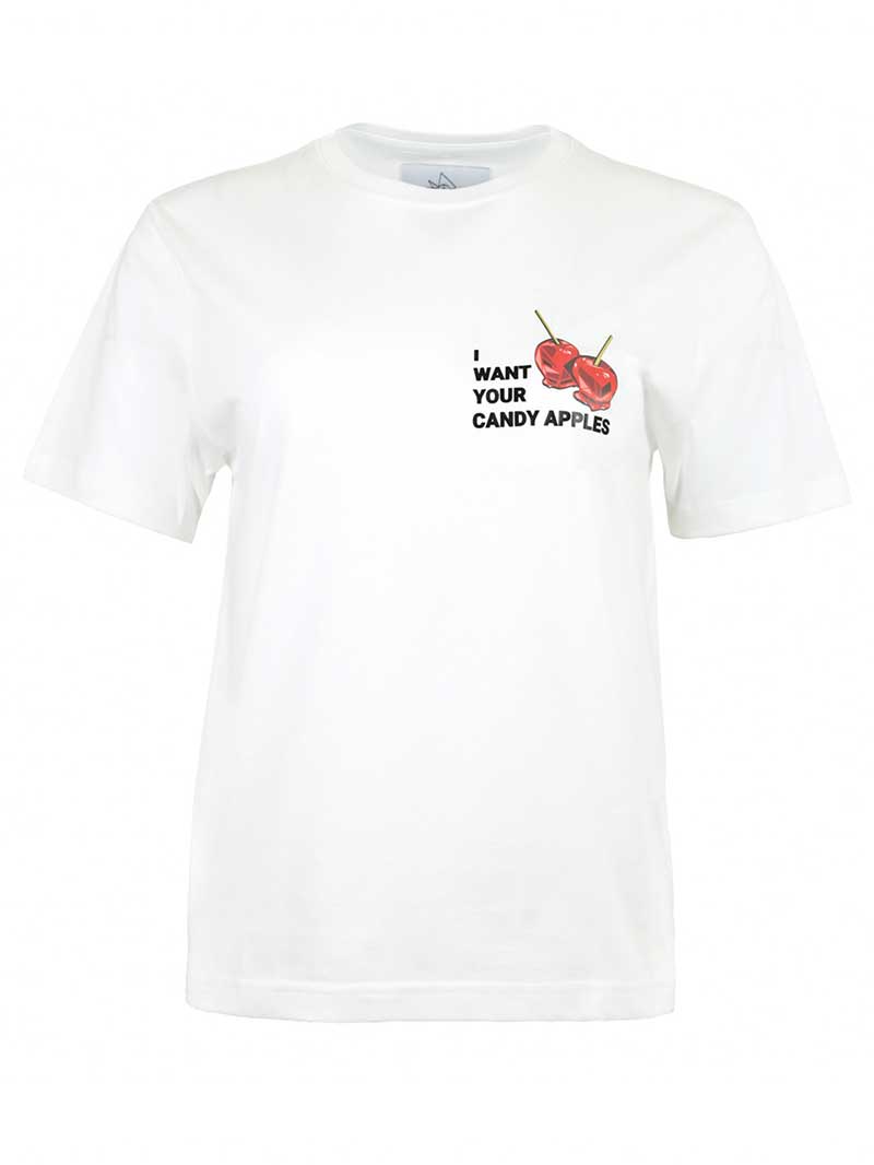 Candy Apples Tee, Organic Cotton, in White
