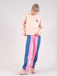 Dazzle Embroidered Sweatshirt, Organic Cotton, in Pink