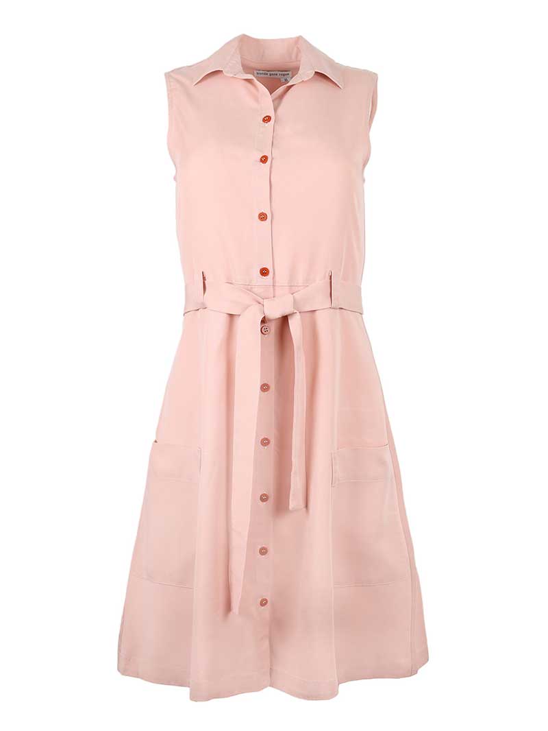 Happy-Go-Lucky Utility Dress, Lyocel, in Pink