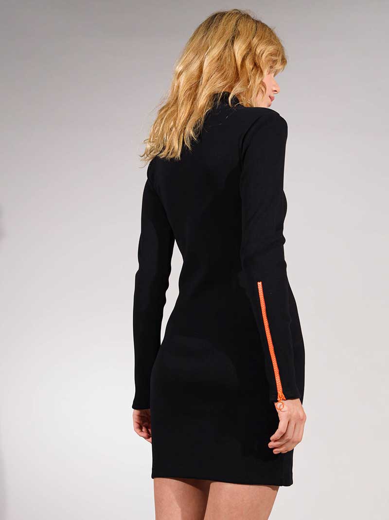 melt the lady slash zip up mini dress黒 melt the lady slash zip up mini dress