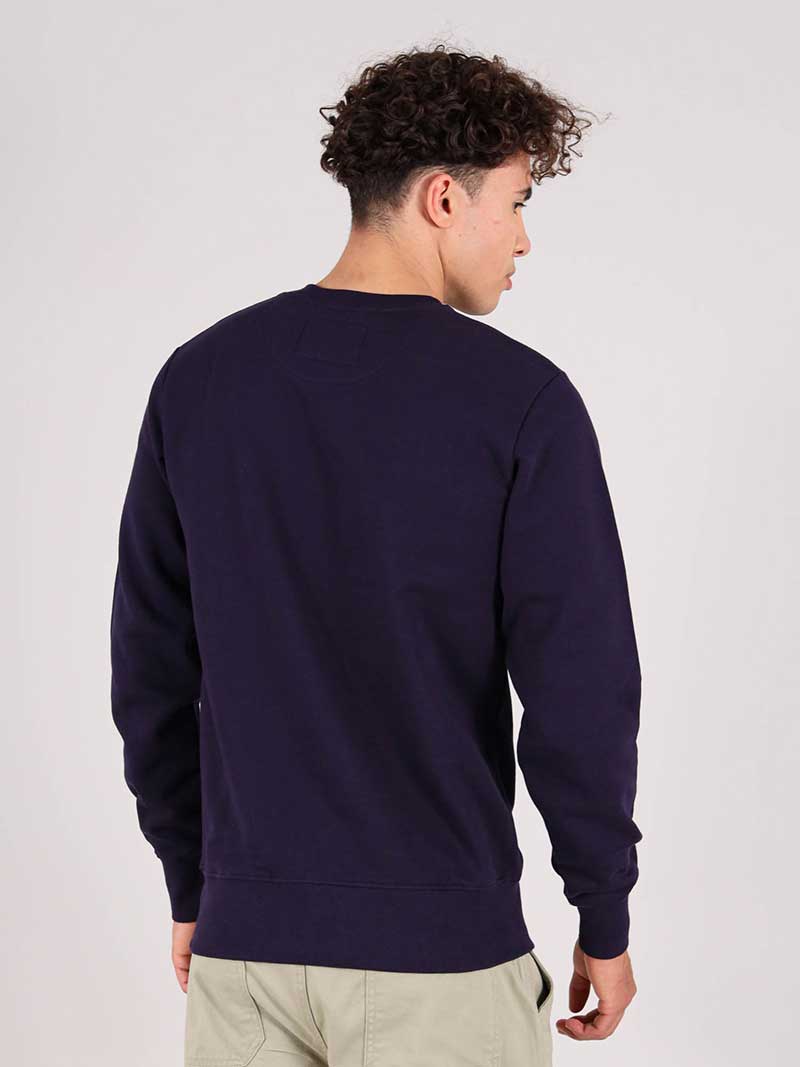 Disco Cult Embroidered Mens Sweatshirt, Organic Cotton, in Navy
