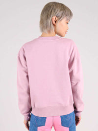 Funky Disco Embroidered Sweatshirt, Organic Cotton, in Ash Pink
