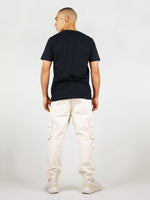 Back of organic cotton tee in black
