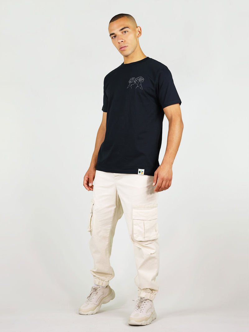 Organic cotton menswear tee in black by blonde gone rogue