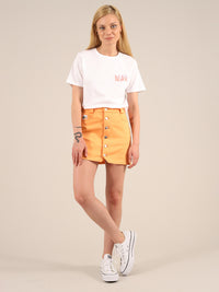 Rogue Mini Skirt, Organic Cotton, in Peach Orange
